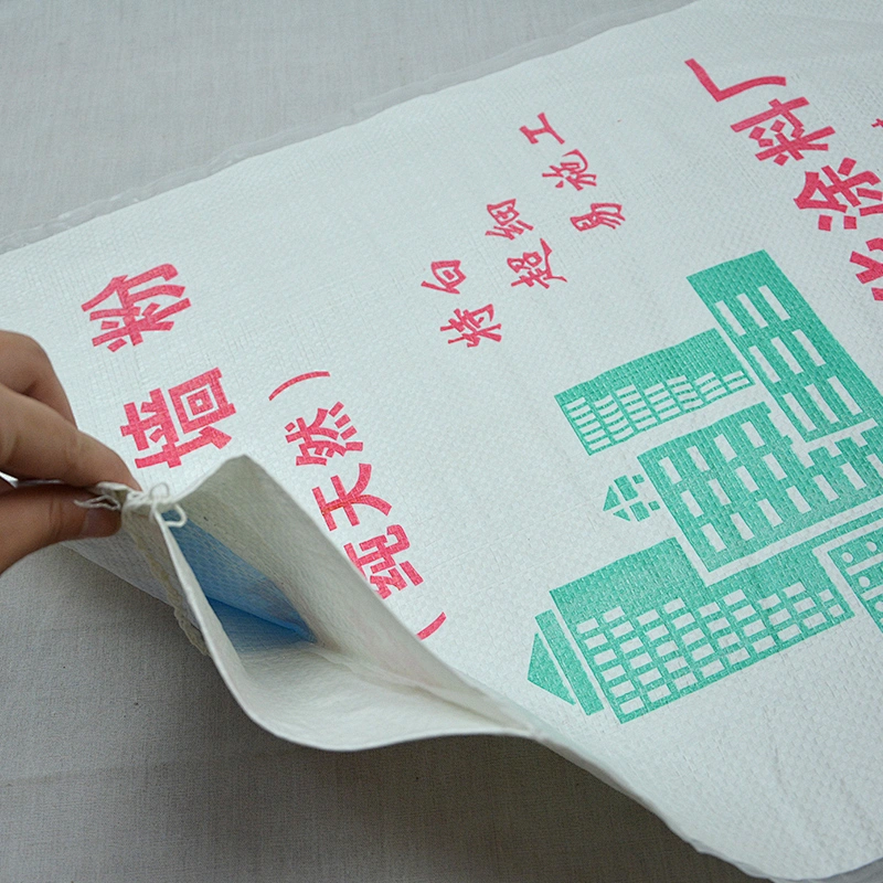 Low price construction use white plastic pp woven laminated cement packaging bag