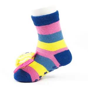 Autumn Winter wholesale kids manufacturers Newborn non slip floor lovely cartoon cat bear coral velvet Baby shoe Socks