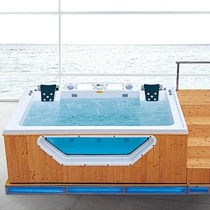 New Arrival Outdoor SPA Whirlpool Portable Massage Bathtub Extra Large With Staircase