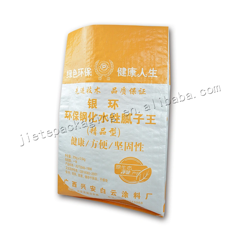 Gravure printing laminated pp woven cement bag 20kg for packing interior painting wall putty powder,tile adhesive