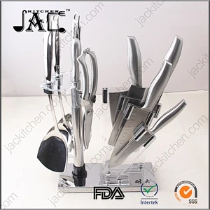 Professional Stainless Steel Kitchen Knife Set With Acrylic Stand