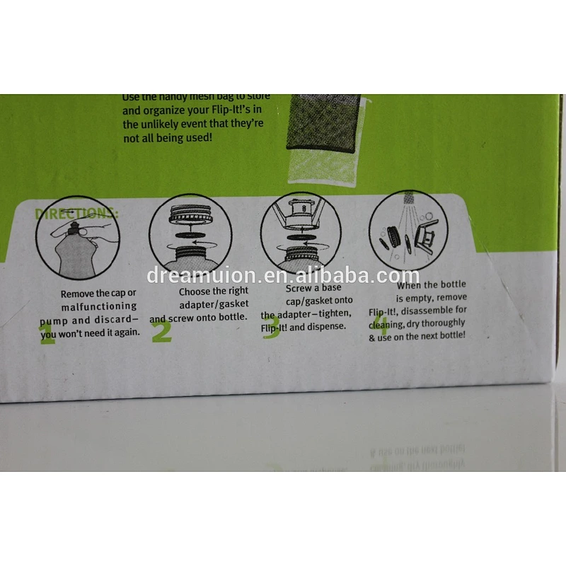 No more waist Cap System BOTTLE EMPTYING KIT FLIP-IT