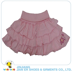 Latest design kids girls summer cotton short layered skirt