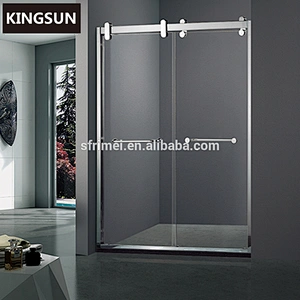 Extend Stainless Steel Bifold Frameless Curved Glass Shower Door