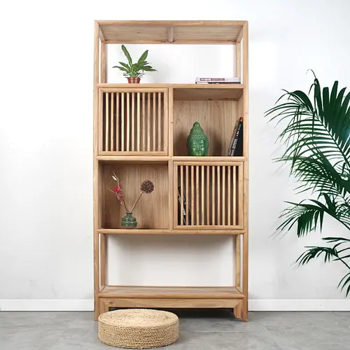 chinese antique natural reclaimed wooden bookcase furniture