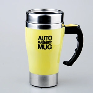 Guangzhou manufactory self stirring auto-mixing coffee and milk mug with handle for home