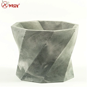 Twisted Octagon Vase Silicone Mold Silicone Planter Molds For Concrete