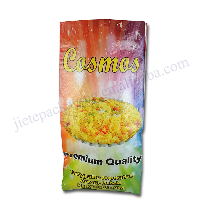 New design printing 50kg plastic bopp laminated pp woven basmati rice packaging bag
