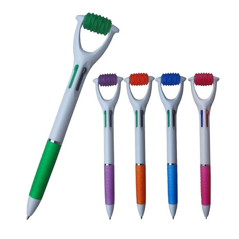 Four color ballpoint pen with roller massage function