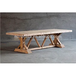 Antique Rustic Style Solid Wood Dining Table Old Elm Handmade Elegant Dining Table