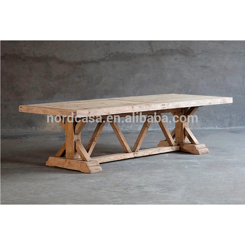 Antique Rustic Style Solid Wood Dining Table Old Elm Handmade Elegant Dining Table