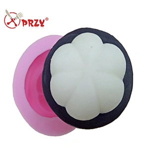 S4837 Fresh Mangosteen Fruit Shape Highly Food Grade Silicone soap Mold