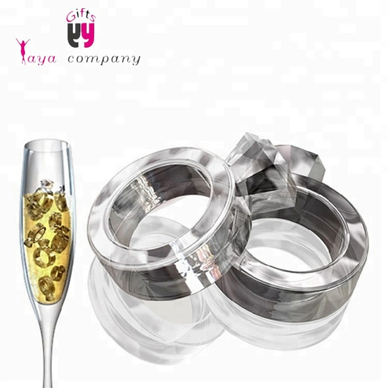 Newest Design BPA Free 3D Love Ring Ice Cube Tray Silicone Ice Mold