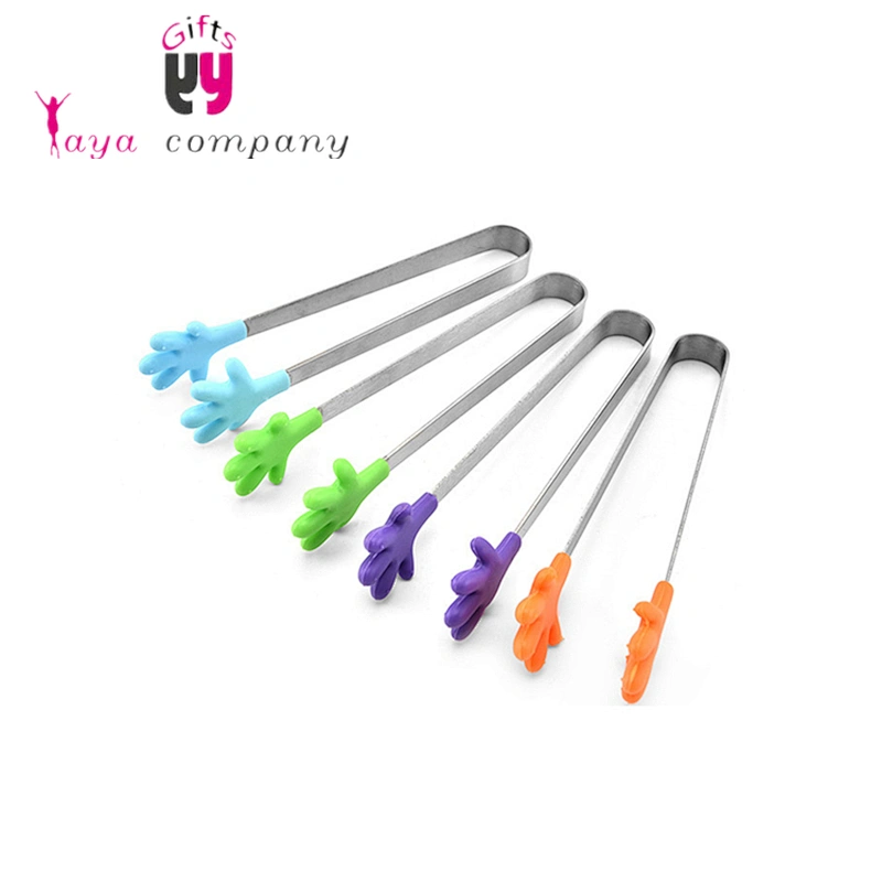 Kitchen Tools Stainless Steel Silicone Ice Tong For Ice Cube Maker Genie