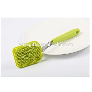 Multipurpose Antibacterial silicone scrubber with handle for Dishwashing