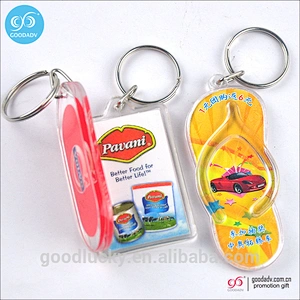 Hot Sale Cheap Custom Printed Clear Plastic Acrylic Charm Keychain
