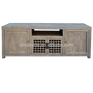 2018 antique living room recycle wood natural tv stand & cabinet