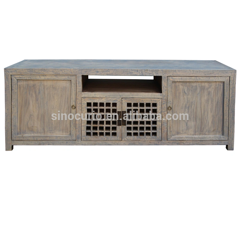 2018 antique living room recycle wood natural tv stand & cabinet