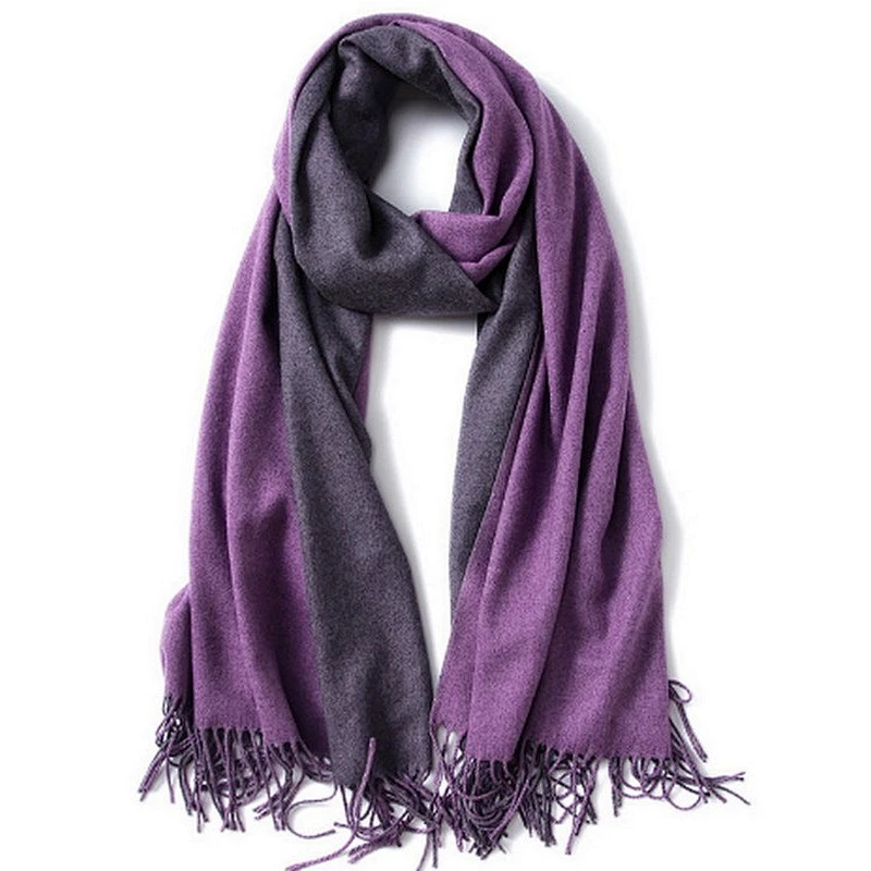Lady Winter Long cashmere digital print silk wool scarf