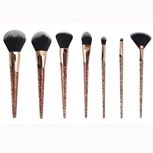 New design cosmetics tools 7pcs professional synthetic hair glitter makeup brush set