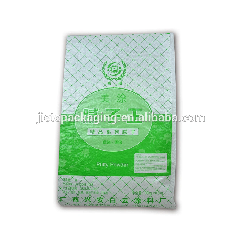 laminated recycled pp woven polypropylene casting cement, putty, mortar bags 25kg 20kg