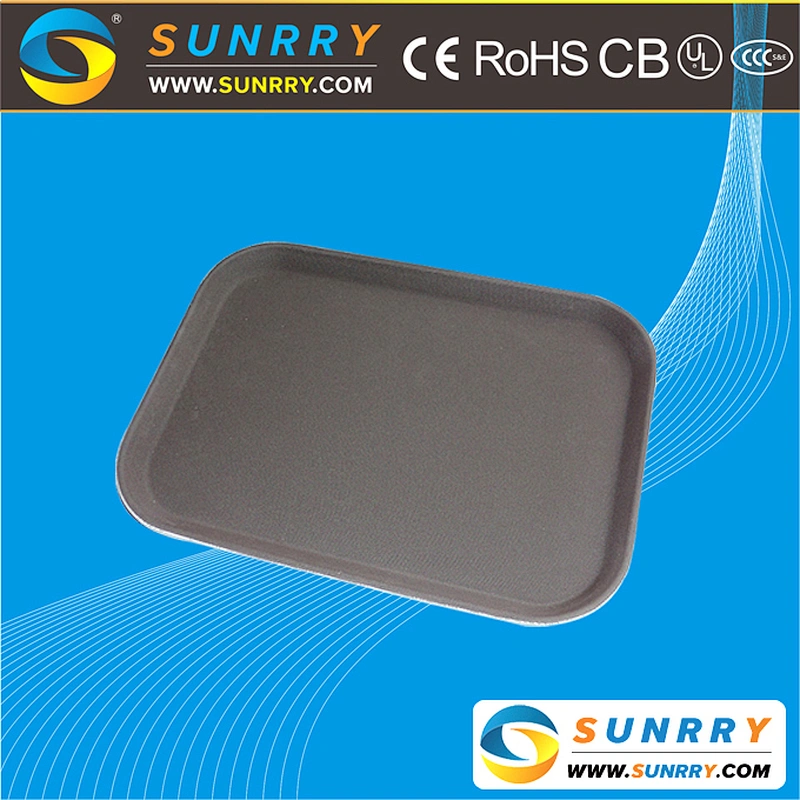 2018 New Rectangular Anti-skid food Tray PP/Fiber glass/Rubber Anti-Skid Feature Serving Tray (SY-FFT21B SUNRRY)