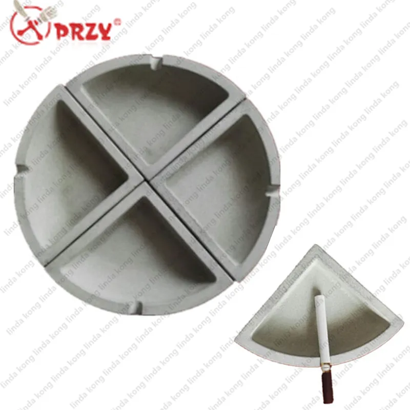 American retro PRZY concrete fan - shaped Ashtray silicone mold office handmade mold for Cement decoration