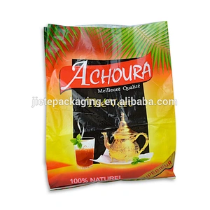 pe plastic tea packing bag with gusset side