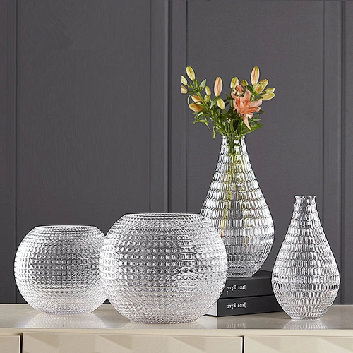 Hot Selling Hand-blown Light Bulb Shape Clear Glass Vase For Flower