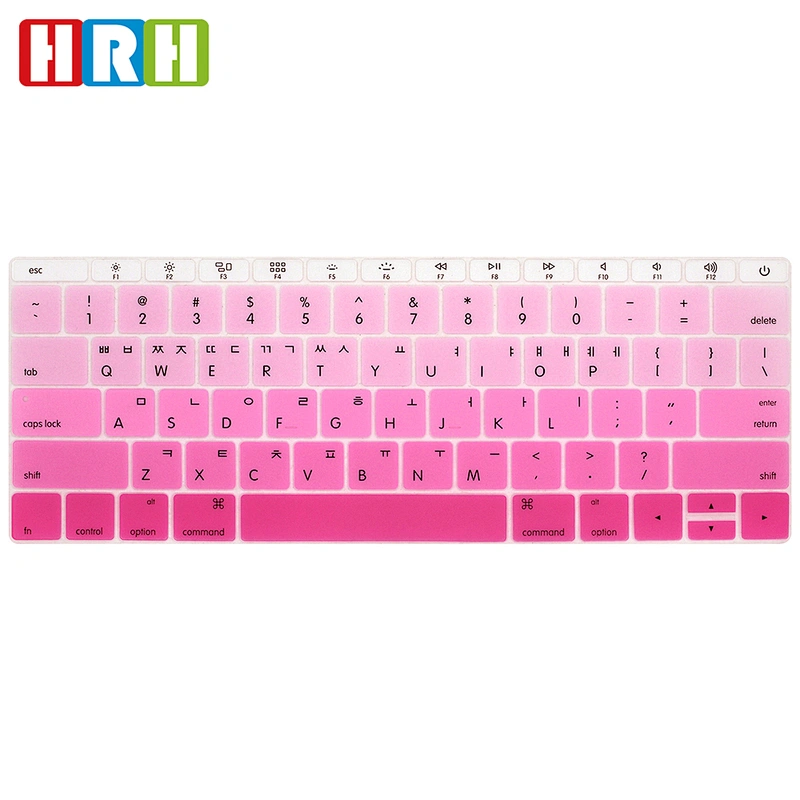 English Version Ombre Color Korean Silicone Keyboard Cover Skin keyboard protector For Macbook 12inch for macbook New Pro13