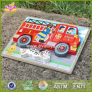 Wholesale cheap kids wooden puzzle toy simple style kids wooden puzzle toy toddler jigsaw bring fun W14D011