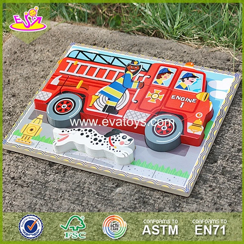 Wholesale cheap kids wooden puzzle toy simple style kids wooden puzzle toy toddler jigsaw bring fun W14D011