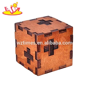 Wholesale best sale customized Luban lock wooden puzzle lock toy to anti stress W11C032