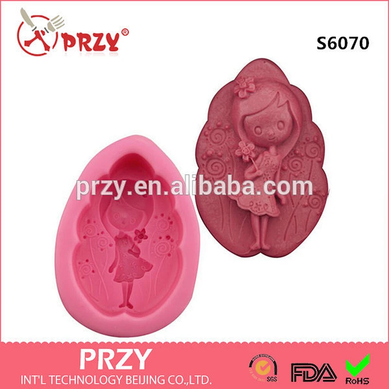 Girl shape silicone soap mold/DIY silicone mold/Decorative soap mold