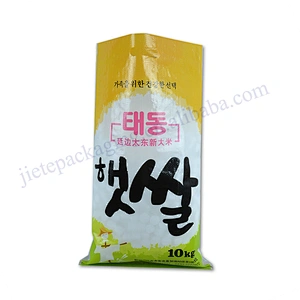 Design printing 10kg bopp laminated transparent pp rice packing bag