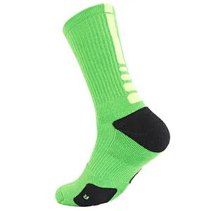 Cotton embroidery free terry sport socks