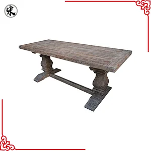 wholesale rustic reclaimed pine wood distrssed furniture dining room table