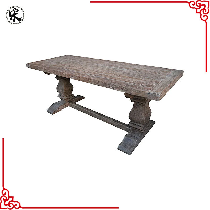wholesale rustic reclaimed pine wood distrssed furniture dining room table