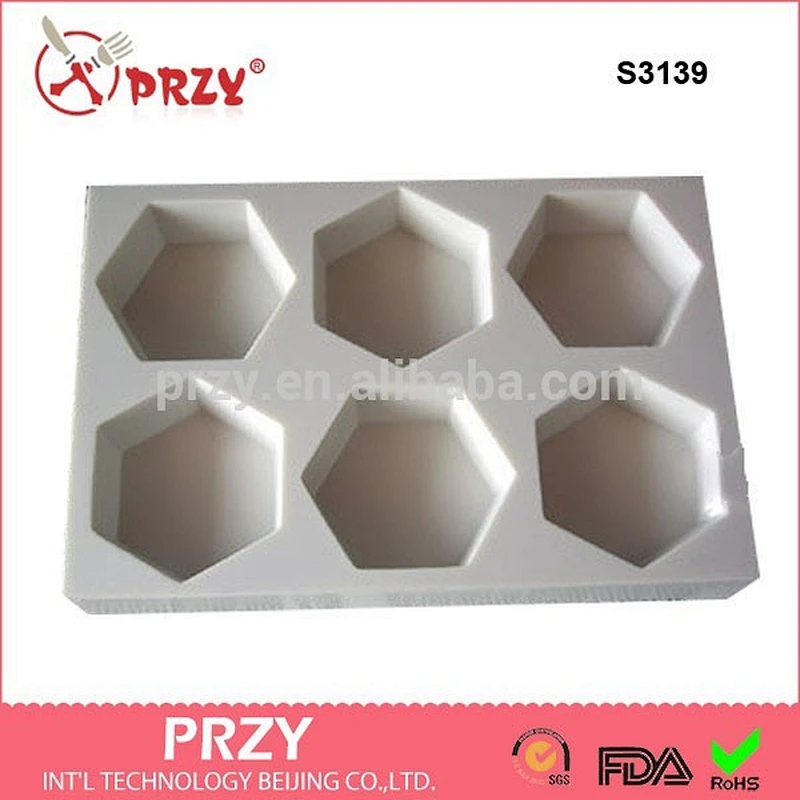Hexagon mold for soap 6 hole soap mold silicone mold