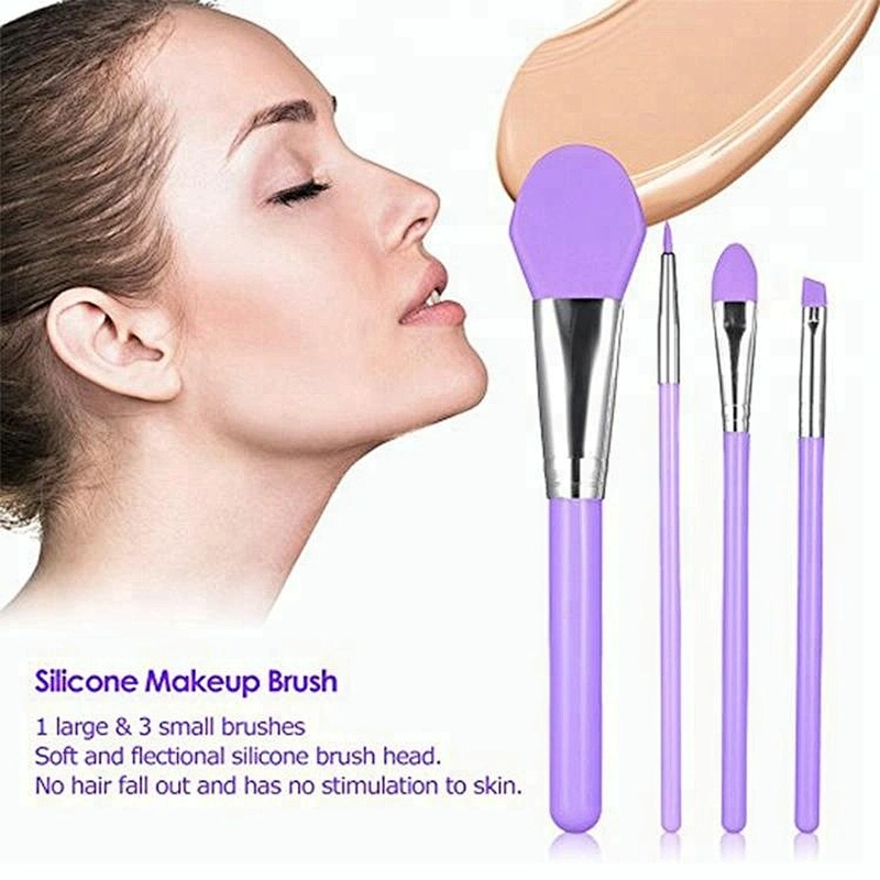 JZG 4PCS High Quality Silicone Head Mask Foundation Makeup Brush