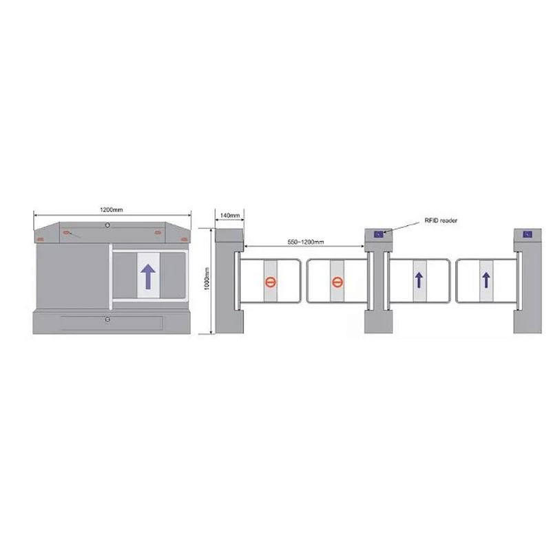 Factory Price Automatic Turnstile  Supermarket Pedestrian Swing Barrier Gate for School