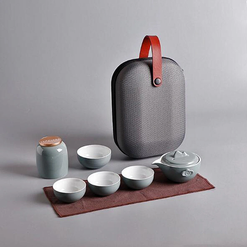 Ancient style pottery teapot cup sets 7-piece porcelain tea cup for kungfu tea