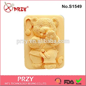 S1549 PRZY Handmade Animal Bear Silicone Soap Mold