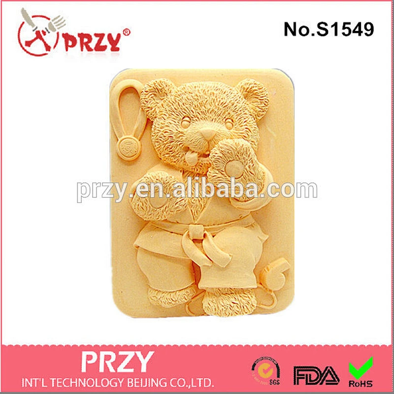 S1549 PRZY Handmade Animal Bear Silicone Soap Mold