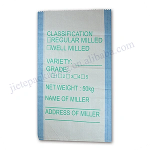 Wholesale 50kg durable white empty maize flour dimension packaging bag