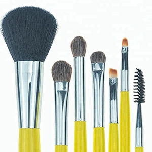 Makeup brush set private label 7PCS Yellow High quality HOT Sell soft Synthetic fiber makeup brush set