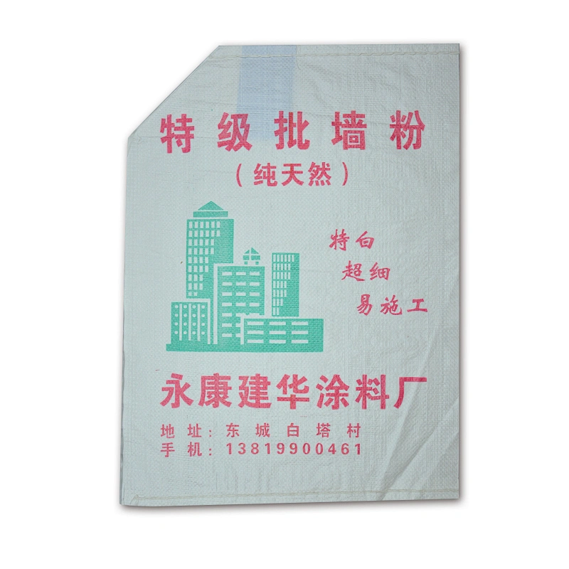 Low price construction use white plastic pp woven laminated cement packaging bag
