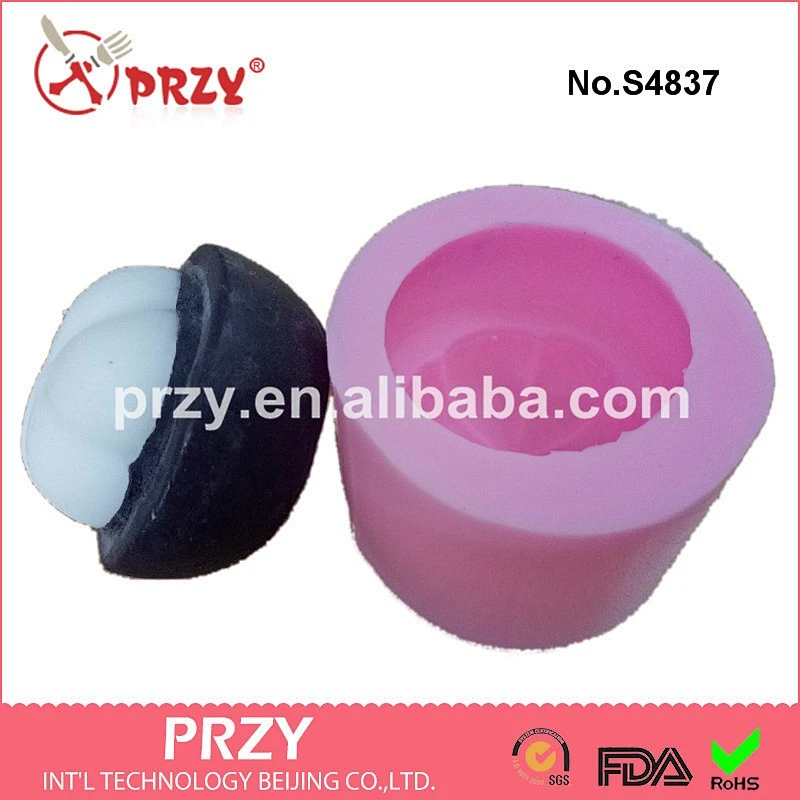 S4837 Fresh Mangosteen Fruit Shape Highly Food Grade Silicone soap Mold
