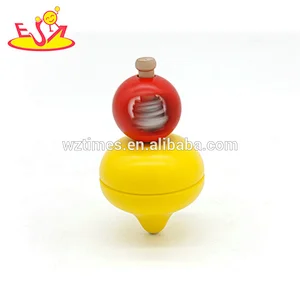 wholesale cheap funny wooden spinning top toy for children W01A308
