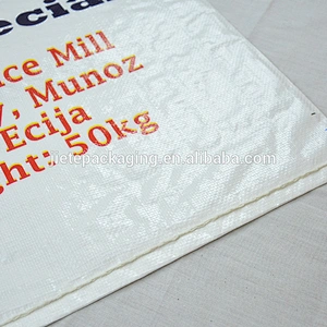25kg grain, flour, rice, wheat, fertilizer pp woven bag with color printing